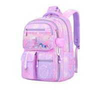NIWEIYA Backpacks for Girls Cute School Bag Girls Bookbags Multi-Pockets Kids Backpack for Elementary & Middle School, Gradient Purple, 17.72" H x 12.6" L x 7.09" W