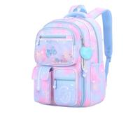 NIWEIYA Backpacks for Girls Cute School Bag Girls Bookbags Multi-Pockets Kids Backpack for Elementary & Middle School, Gradient Blue, M