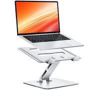 Niweya Adjustable Ergonomic Laptop Stand for Desk, Foldable Computer Stand, Stable Aluminum Notebook Riser & Portable Laptop Holder Mount Compatible with 10-16" MacBook Pro/Air, Dell, HP, Silver