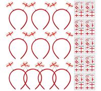 Niwieoi 20PCS World Cup Football 2026 Headband Accessories Set,with England Flag Headbands Temporary Tattoos for Soccer Fans Stickers,Football Decorations for Sports Events Party Decorations