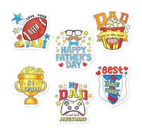 Niwieoi 24pcs Father's Day Cards,Best Dad Coloring DIY Thankful Gift for Father's Day Decorations, Classroom Home Activities DIY Gift Cards for Classroom Activities, Father's Day Crafts for Kids