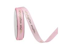 Niwieoi Mother's Day Ribbon, Pink, Polyester, Mother's Day, Classic with festive pattern, Letter Print, Perfect for gift and small items packing and decor