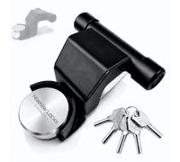 NiwNiw Garage Defender Lock with Push-to-Lock Aluminium Puck Padlock, Heavy Duty Carbon Steel Garage Door Security Bar for Up and Over Doors, Reinforced Support, 5 Keys and Concrete Fixings