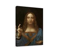 Niwo ART - Salvator Mundi, by Leonardo DaVinci, Oil painting Reproduction - Giclee Wall Art for Home Decor, Gallery Wrapped, Stretched, Framed Ready to Hang (18"x12"x3/4")