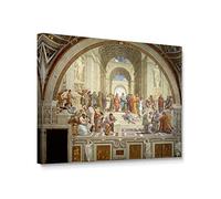 Niwo ART - The School of Athens, World's Most Famous Paintings Series, Canvas Wall Art Home Decor, Gallery Wrapped, Stretched, Framed Ready to Hang (16"x12"x3/4")