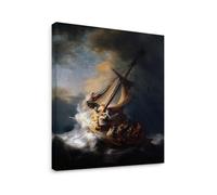 Niwo ART - The Storm On The Sea Of Galilee, World's Most Famous Paintings Series, Canvas Wall Art Home Decor, Gallery Wrapped, Stretched, Framed Ready to Hang (20"x16"x1.5")