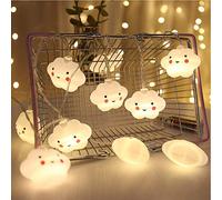 NIWWIN Baby Kids Cute Cloud Face Shape Lamp Room Light Corridor Decor Small Night Light Halloween Christmas Holiday String Lights 10 LED with Battery Powered Party Classroom Dining Room Decor (Cloud)