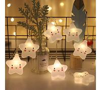 NIWWIN Baby Kids Cute Cloud Star Shape Lamp Room Light Corridor Decor Small Night Light Halloween Christmas Holiday String Lights 10 LED with Battery Powered Party Classroom Dining Room Decor (Star)