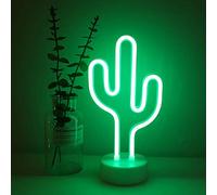 NIWWIN Cactus Neon Light, LED Neon Signs, Decorative Table Lamp, 3AA/USB Powered, Mood Lights in Bedroom, Children's Room Decoration, Christmas Decoration, Birthday Gift.