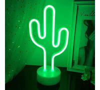 NIWWIN Cactus Neon Signs, Table Lamp Neon Decorative Lights Battery or USB Operated, Decoration Night Light for Christmas Birthday Party Living Room Bedroom Children Gifts