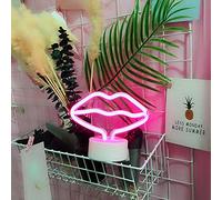 NIWWIN Neon Light Sign LED Wall Decor Night Light USB/Battery Operated Neon for Christmas Birthday Gift Party Kids Living Room Wedding Decor (Lip)