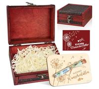 Nix Geschenk - Wooden Treasure Chest with Greeting Card, Nothing Gift for All The Nothing Money Gifts Packaging, Money Gifts Packaging, Wooden Card Treasure Chest & Time Instead of Stuff Card, for