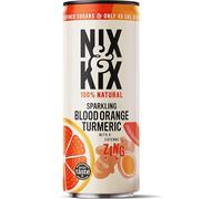 Nix & Kix Natural Blood Orange & Turmeric Sparkling Soft Drink, Low Calorie & Vegan Friendly, 250 ml (Pack of 12)