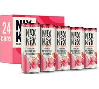 Nix & Kix Natural Raspberry & Rhubarb Sparkling Water, Low Calorie & Vegan Friendly, 250 ml (Pack of 24)