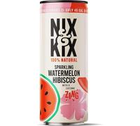 Nix & Kix Natural Watermelon & Hibiscus, Sparkling Soft Drink, Low Calorie & Vegan Friendly, 250 ml (Pack of 12)