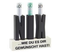 NIX Money Gift - Funny 3D Letters with Money Hiding Place - Original Gift for Men & Women for Birthday - Creative Idea for Anyone Who Want "Nothing" (A)