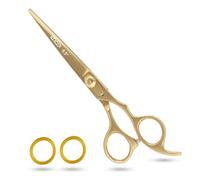 Nixcer Hair Cutting Scissors -Sharp Razor Edge Blade Hair Shears Series - 6.5" with Fine Adjustment - Stainless Steel Hair Scissors Professional for Men, Women & Babies (Gold)