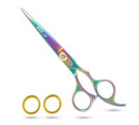Nixcer Hair Cutting Scissors -Sharp Razor Edge Blade Hair Shears Series - 6.5" with Fine Adjustment - Stainless Steel Hair Scissors Professional for Men, Women & Babies (Rainbow)