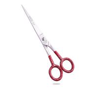 Nixcer Professional Super Cut 6.5" Hairdressing Scissor for Saloon & Home- 100% Japanese Steel with Fine Tip for Precision Cutting Red