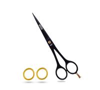 Nixcer Professional Super Cut 6.5" Hairdressing Scissors - High Carbon Stainless Steel with Precision Round Tip for Salon & Home (Black)