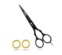 Nixcer Professional Super Cut Hairdressing Scissors - Stainless Steel Barber Scissors - 6.5” Overall Length - Fine Adjustment Tension Screw - Premium Shears for Hair Cutting Black