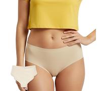 NIXI Body Carla High Leg Leak-proof knickers for heavy periods and light bladder leaks, cream, Size 18, Holds 4 tampons (20ml). VPL-Free
