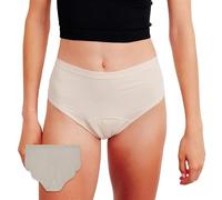 NIXI Body - Susie Sporty Hip Hugger Cream Leak-proof Knickers (Size 12-14) Sustainable Medium 15ml Absorbent Leak Proof Breathable Underwear, Bladder Leaks, Periods, Discharge & Sweat Protection