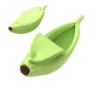 Nixiara Banana Cat Bed, Warm Pet Bed for Winter, Yellow Sleeping Nest with Semi-Open Lid for Rabbits, Ferrets, Chinchillas and Hamsters