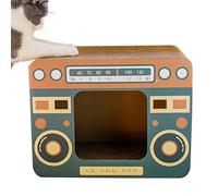 Nixiara Cat Scratching Lounge Bed, Radio Cat Scratcher - Interactive Tracing Board Radio Square Radio | Reduce Corrugated Paper Bed Entertainment boredme for Dining Room