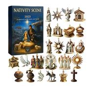 Nixiara Christmas Countdown Calendar - 2D Joyful Acrylic Festive | Nativity Scene 24 Days Calendar | for Holiday Festival Gathering Activities Party Family Kids Men Adults Women