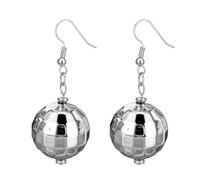 Nixiara Disco Ball Earrings, Mirror Ball Earrings | Silver Ball Dangling Earrings for Women,70s Mirror Disco Ball Drop Dangle Earrings for Theme Parties, Birthdays, Weddings, verwijzen naar de