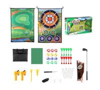 Nixiara Golf Chipping Game Mat,Chipping Golf Game Mat | Blow Mat Double Sided Multi-Purpose Exercise Mat - Dartboard Mat, Stick Chip Game, Golf Training Mat Set for Adult Garden Family Game