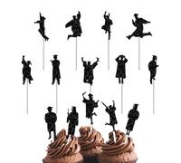 Nixiara Graduation Cake Topper, Cupcake Topper Graduation - Paper Graduation Food Decor Picks | Set of 14 Selections of Food Snacks for Party, Cupcake Decorations