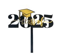 Nixiara Graduation Cupcake Toppers Cupcake Toppers Graduation Thousand Twenty-Five Gold and Black Stable Happy Celebrations School Home Nursery Party Accessories