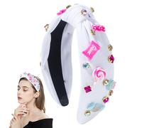 Nixiara Lollipop Headbands for Women, Knotted Headbands for Women, Rhinestone Decorated Knotted Headband - Non-Slip Fashion Headbands, Hair Accessories, Knot Headband, Lollipop Pendant