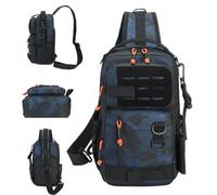 Nixiara Men's Shoulder Bag | Large Waterproof Shoulder Backpack,Fishing Gear Storage System Suitable For Travel Camping Hiking Shore Saltwater Area Catfish Perch, Blue, verwijzen naar de beschrijving