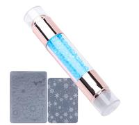 Nixiara Nail Stamper Kit, Nail Stamp | Stamp Art Pen | Double Ended Design Rhinestone Embellished Stamps Kit for Women Salon Home Exercise Use