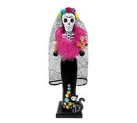 Nixiara Nutcracker Figures Day The - 450 G Wooden Nutcracker Skeleton, Cat Companion Figure, Festival Theme Collectible | Decorative