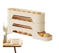 Nixiara Rolling Egg Dispenser, Rolling Egg Dispenser for Refrigerator,Fridge Egg Rack Automatic Roll - Easy-Access, Non-skid Home Organizers and Storage, Ventilated Baking Supplies for