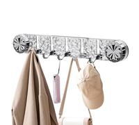 Nixiara Suction Cup Shower Hooks with 5 Hooks, Bathroom Towel Rail, Anti-Scratch Towel Holder for Wall Bathroom Bedroom Closet, Laundry Room, Kitchen