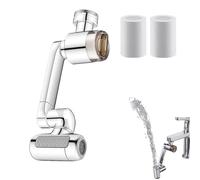 Nixiara Swivel Faucet Extender, Built-in 4 Mode Filter, 1080-Degree Rotating Faucet Extender, for Face Washing, Dishwashing, Student Room, Apartment, Shower Room