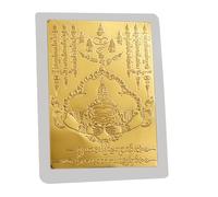 Nixiara Thai Buddha Leaf, Buddha Gold Card | Buddha Charm Amulet Gold Card - Lucky Sign Scripture Runes, Collectible Necklace Charm Religious for Men Women, Siehe Beschreibung, See description, See