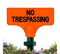 Nixiara Warning Sign for Unauthorised Entering, Orange Plaque, Shatterproof, Reusable, Sign for Private Property on T-Posts, for Yard, Garage, Lawn, Garden, Farm, Warehouse and