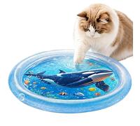 Nixiara Water Mat for Cats, 65x65cm Anti-Scratch Leak Proof Cooling Bed, Water Sensory Mat, for Kitten Puppy Indoor Exercise Enrichment Activity