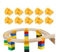 Nixiara Wooden Train Track Connectors, 10 Pieces Railway Rail Adapter Accessories, Connection Adapter for Children from 3 Years, Playroom, Living Room, Children's Room, Birthday, Holiday