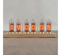Nixie Tube Clock, IN-14 Vintage Digital Table Clock, with Induction Switch, Timing, Multiple Background Light - Visual Effects, for Home Bedroom Decoration