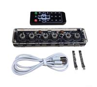 Nixie Tube Clock Stand for IN-14, 6-Digit Glow Discharge Tube Socket Base, DIY Retro Digital Desk Clock Kit with USB-C Power, Vintage Steampunk Electronic Chassis(high-end version)