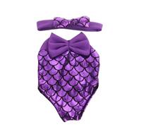 NIXNUT Doll Clothes Dress Summer Swimsuit Jumpsuits with Hairband Bowknot for American Girl Doll 18-inch with Fish Scale Pattern