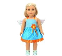 NIXNUT Doll Clothes Dress with Wings Angel Elf Outfit with Flower for American Girl Doll 18-inch