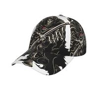 NIXNUT Unisex Baseball Cap Grim Reaper Skeleton Dark Adjustable Fashion Curved Brim Baseball Cap Sun Hats Black